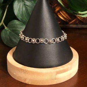 Sterling Silver 925 Flower Bracelet